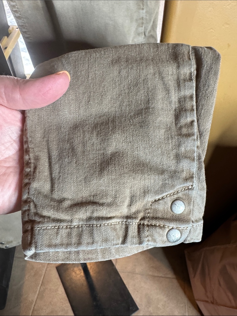 Blue Fire Co Chloe Skinny Ankle Jeans Beige Sand Storm Zip Hem Size 28 - Picture 6 of 12